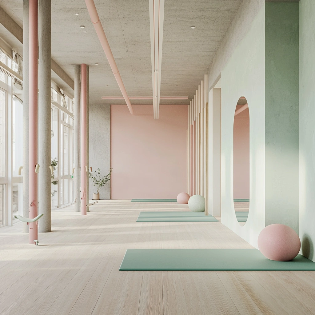 Зона відпочинку та зона для розтяжки з комфортним покриттям